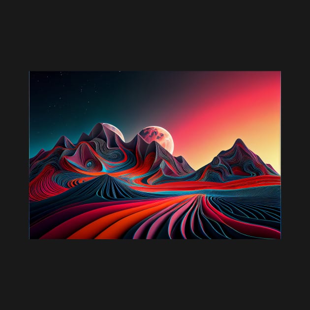 Abstract Mountain Landscape by PixelPusherArt