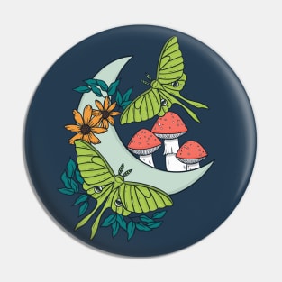 Moon, Moths, and Mushrooms Pin