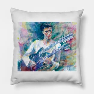 JOHN MCLAUGHLIN watercolor portrait .1 Pillow