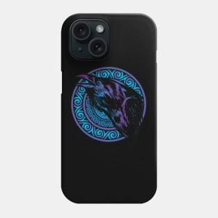 Imposing Raven with Celtic-Norse Design Phone Case