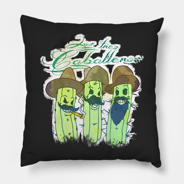 "Los tres Caballeros" Pillow by AgaCactus