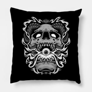 Horned Skull Pillow