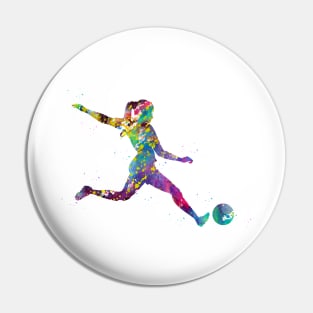 Woman footballer soccer player Pin