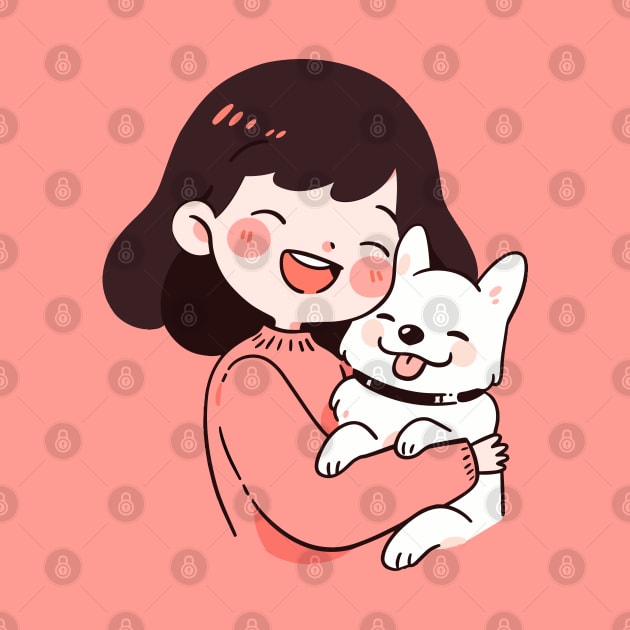 Just a Girl with her dog illustration II by Sara-Design2