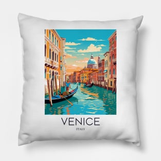 A Pop Art Travel Print of Venice - Italy Pillow