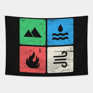 Vintage Four Elements Icons Tapestry