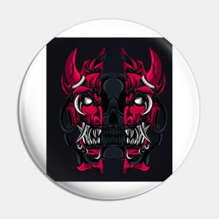 Summon the Darkness : Limited Edition Satan Skull Logo - Perfect for Halloween Shirts & Stickers! Pin