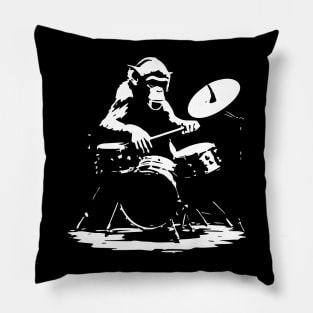 monkey playing on the drums Pillow