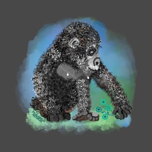 Pickleball paddle gorilla nipples, by Pickleball ARTwear T-Shirt