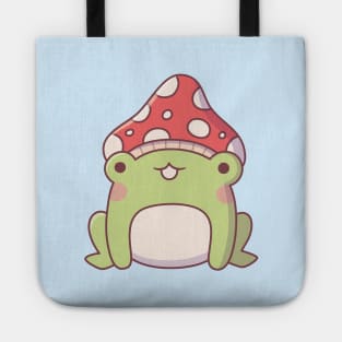 Cute Little Frog With Toadstool Tote