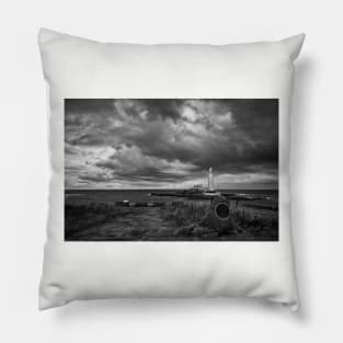 Monochrome St Mary's Island Pillow