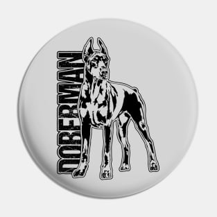 Proud Doberman dog portrait dog portrait Pin