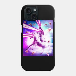 Laser Eyes Space Cat Riding Dog, Unicorn - Rainbow Phone Case