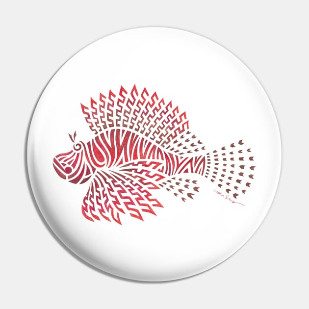 Tribal Lionfish Pin by artsytoocreations