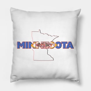 Minnesota Colored State Letters Pillow