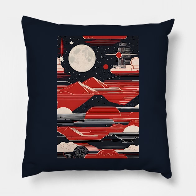 Soviet space age art Pillow by Spaceboyishere