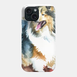 Shetland Sheepdog Watercolor Painting - Dog Lover Gifts Phone Case