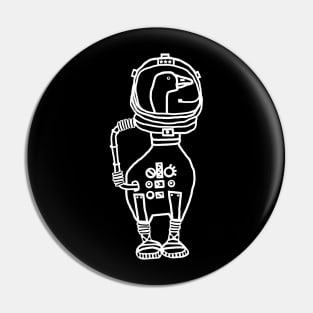 White Line Sci Fi Space Astronaut Goose Pin