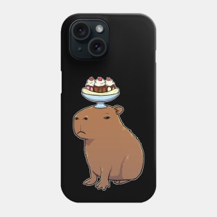 Capybara with a Banana Split on its head Phone Case