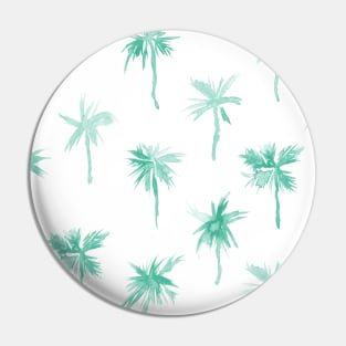 Emerald palms - watercolor tropic summer Pin