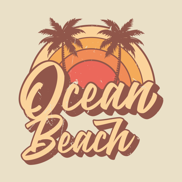Ocean Beach California Vintage Summer Vacation Design - Ocean Beach ...