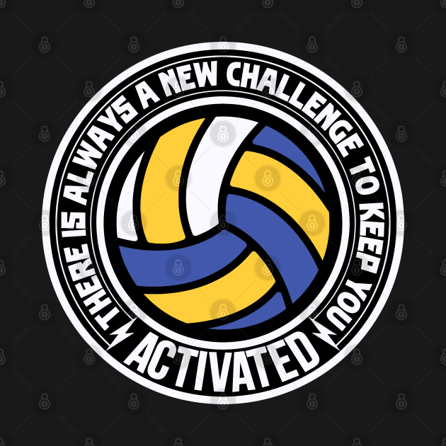 Colored volleyball players ball with white saying text by TheCreatedLight