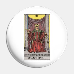 Justice, Raider Waite Tarot, Divination Tarot Pin