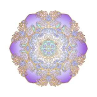 Purple & Gold Watercolour Mandala T-Shirt