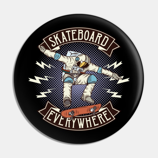 Skateboard Everywhere Pin by CyberpunkTees