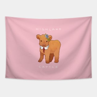 Highland Cattle with a lacey collar Tapestry