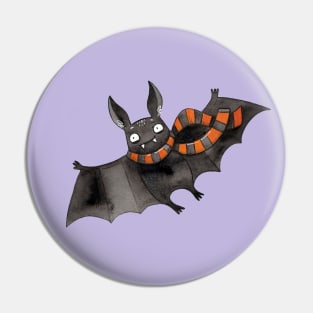 Cute watercolor bat Pin