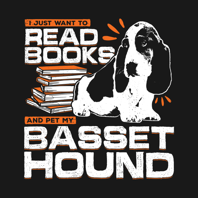 Basset Hound Dog Book Reading Lover Gift by Dolde08