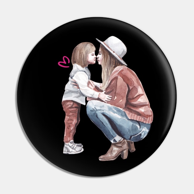 Mothers Day T-Shirt . I love you Mom Pin by SHOP-PEOPLE