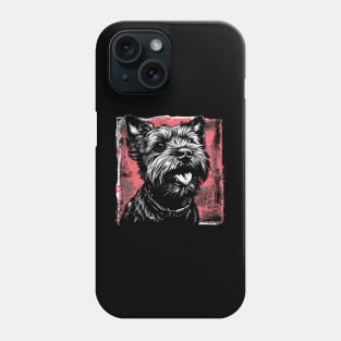 Retro Art Cairn Terrier Dog Lover Phone Case