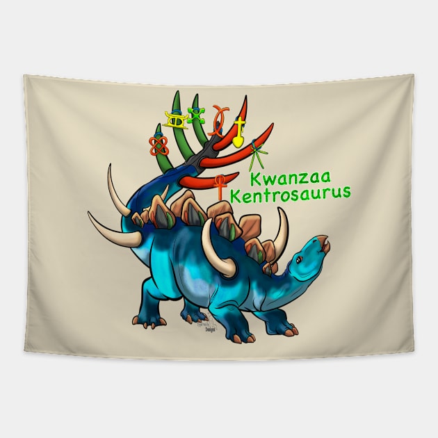 TWD HoliDinos: Kwanzaa Kentrosaurus - Text Tapestry by tygerwolfe