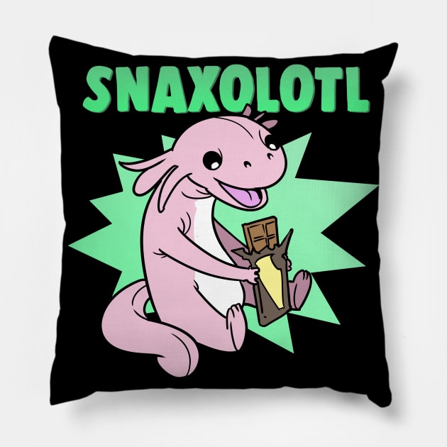 Snaxolotl Pastel Goth Axolotl Kawaii Pillow by ModernMode