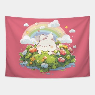 Rainbow Baby Bunny Tapestry