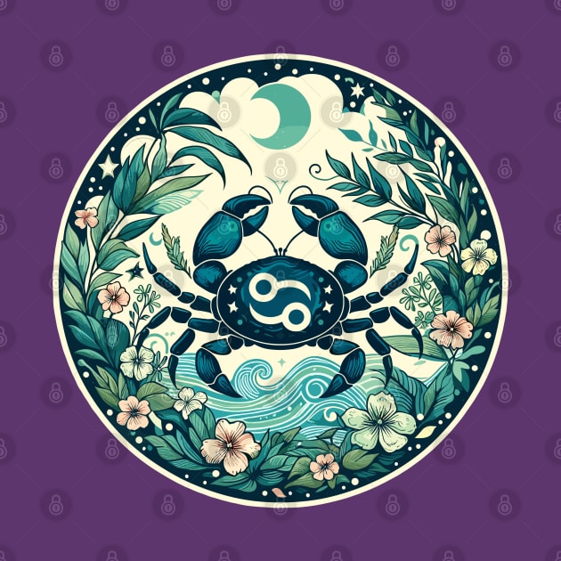 "Celestial Embrace: Cancer Serenity"- Zodiac Horoscope Star Signs by stickercuffs