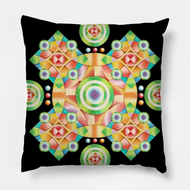 Pretty Pastel Geometric Pillow by PatriciaSheaArt