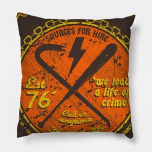 "DIRTY DEEDS" ORANGE YELLOW Pillow