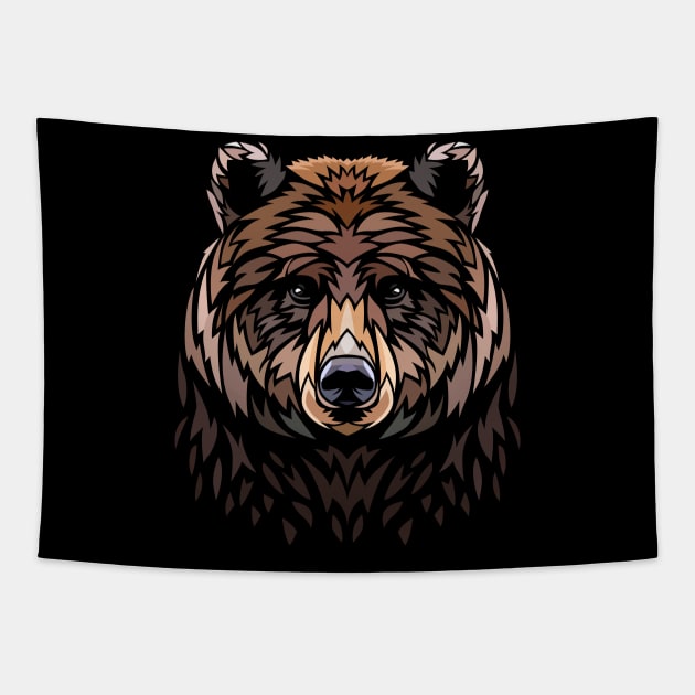 Tribal Bear Tapestry by albertocubatas