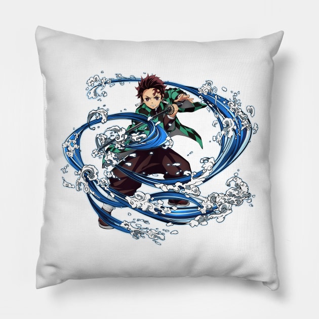 kimetsu no yaiba wikia demon slayer tanjiro manga covers design printing from the front and back Pillow by black lynx