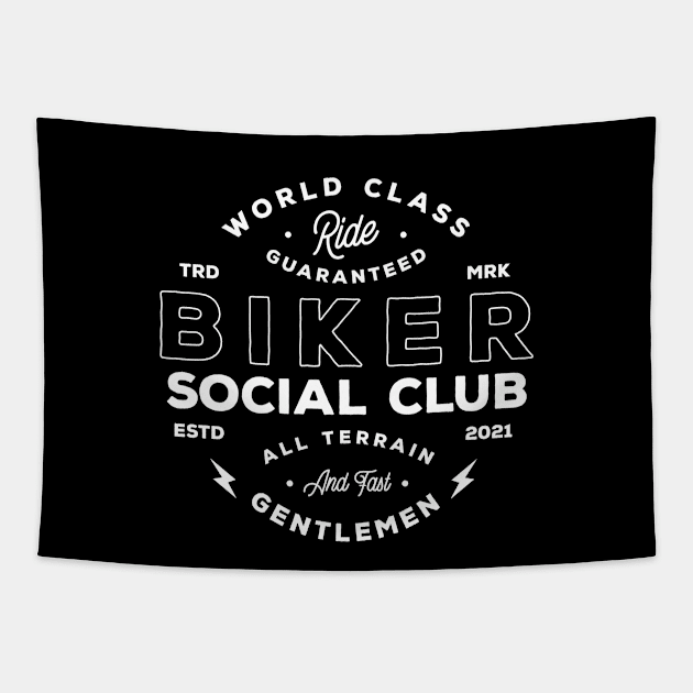 Biker Social Club Tapestry by ZOO RYDE