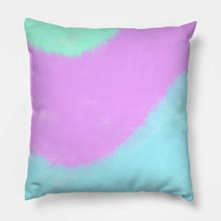 Green pink blue watercolor abstract pattern Pillow