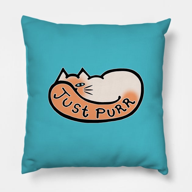 JUST PURR, Siamese Cat Pillow by RawSunArt