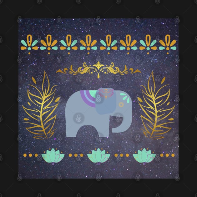 Decorative Elephant in Space Design by HalfPastStarlight