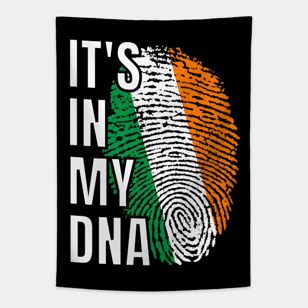 Proud of Your Irish Ancestry Its In My DNA Ireland Flag Thumbprint Tapestry by teeshirtmarket