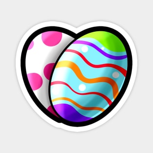 Two Colorful Easter Eggs Forming A Heart. Happy Easter Magnet