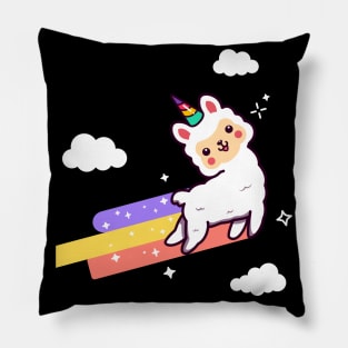 Lamacorn Alpaca Unicorn Funny Llama Rainbow Pillow