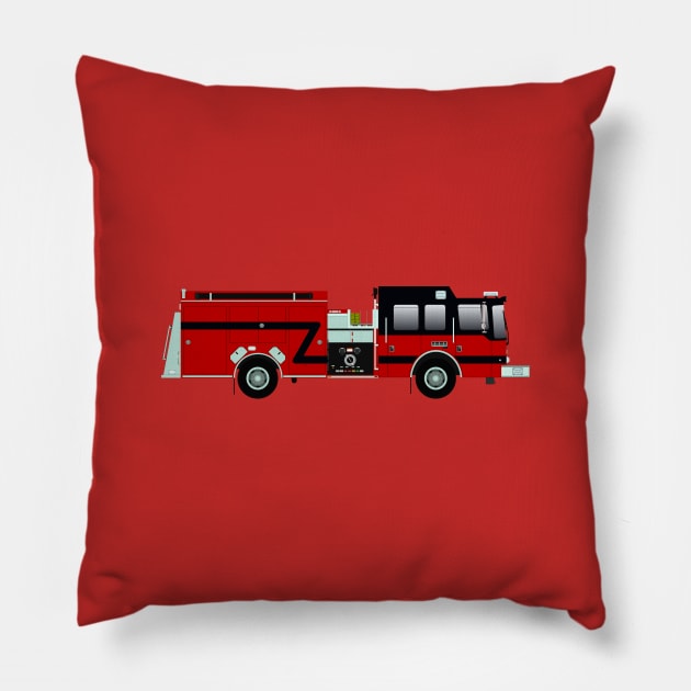 Red with Black Fire Engine Pillow by BassFishin